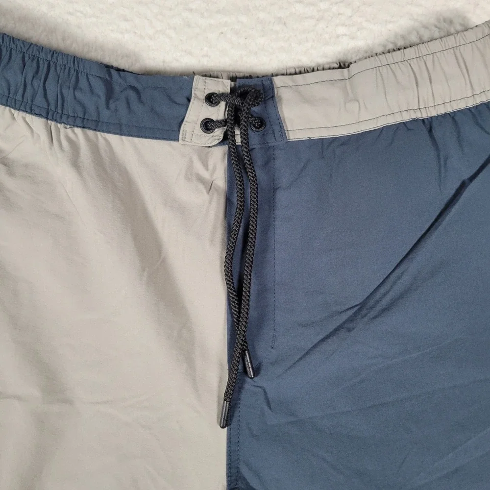 Bearded Goat Board Shorts Mens Size XL Blue Grey Colorblock Quick Dry Swim Trunk